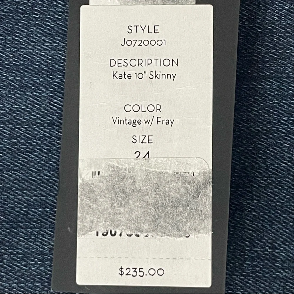 VERONICA BEARD JEANS NWT KATE 10” HIGH RISE SKINNY JEANS 24 VINTAGE WITH FRAY - Picture 6 of 14